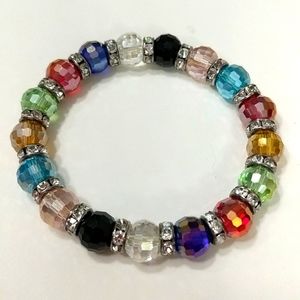 Crystal and Diamond Rhinestone Bracelet 7" Before Stretch New in Package!